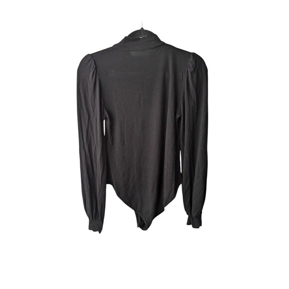 High Neck Bodysuit Fitted Long Sleeve Women's M Snap Mangopop - Picture 3 of 3